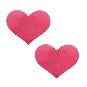 Tiny Pink Heart Nipple Covers | Adhesive Breast Petal Pasties | Rave Festival